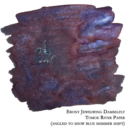 Van Dieman's 2025 July - Ebony Jewelwing Damselfly - 100ml Shimmered Fountain Pen Ink