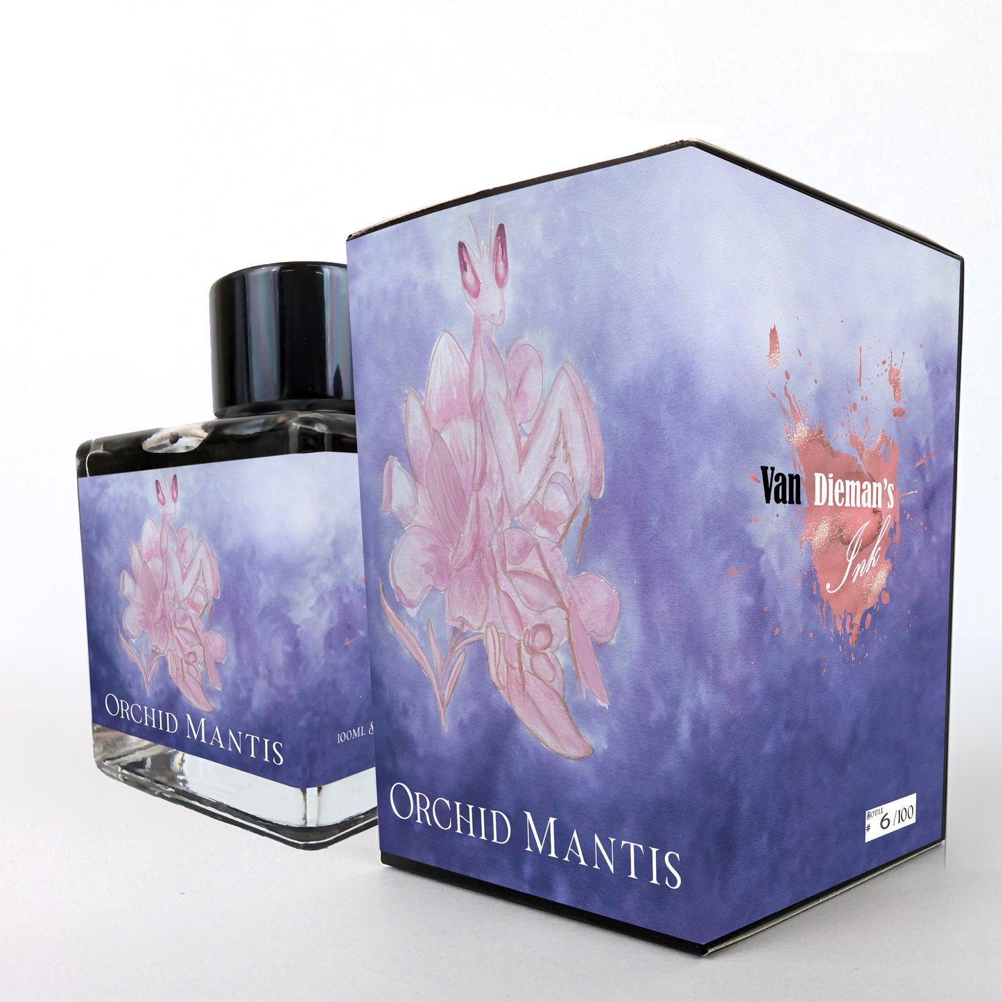 Van Dieman's 2025 June - Orchid Mantis - 100ml Shimmered Fountain Pen Ink