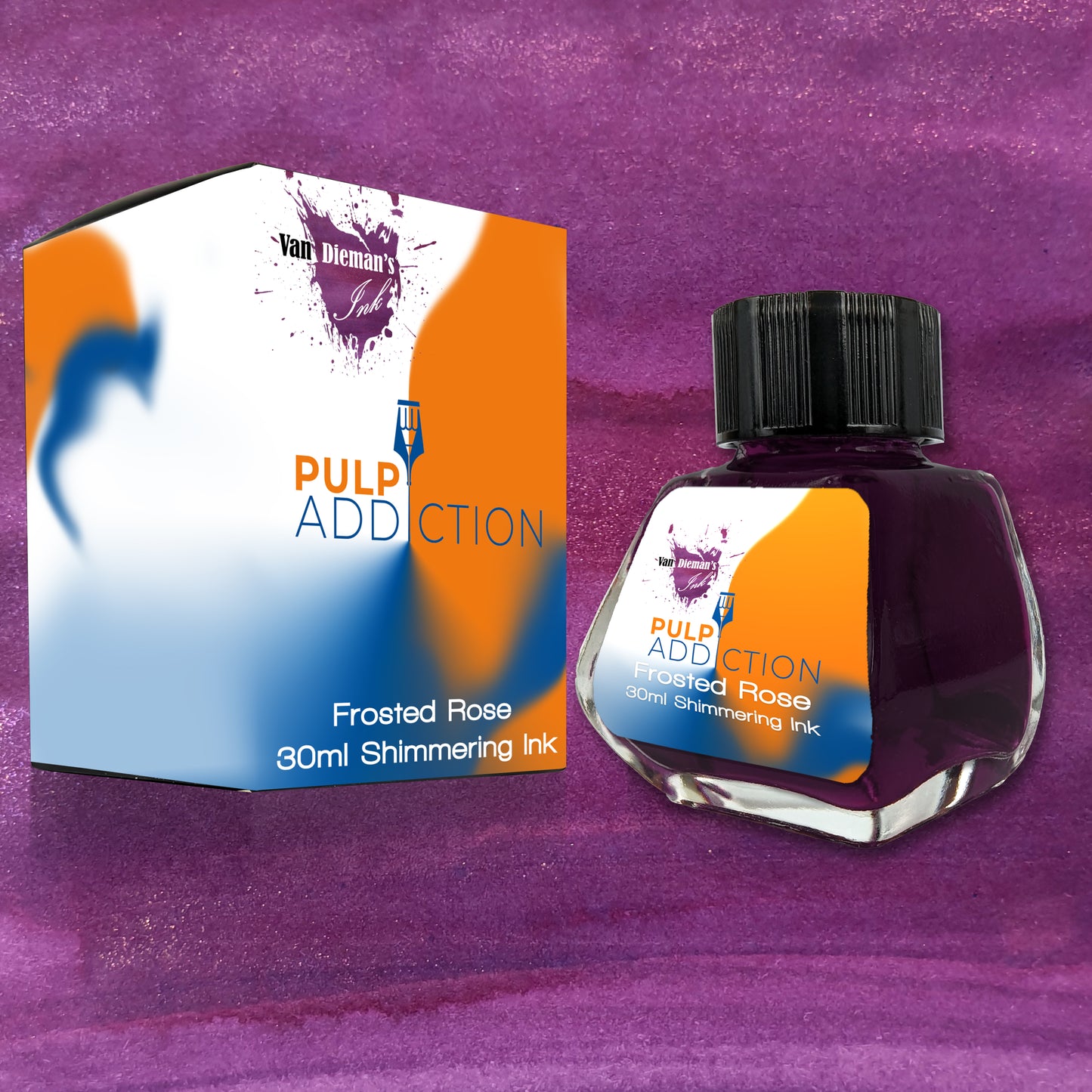 Van Dieman's Pulp Addiction - Frosted Rose Shimmering Fountain Pen Ink