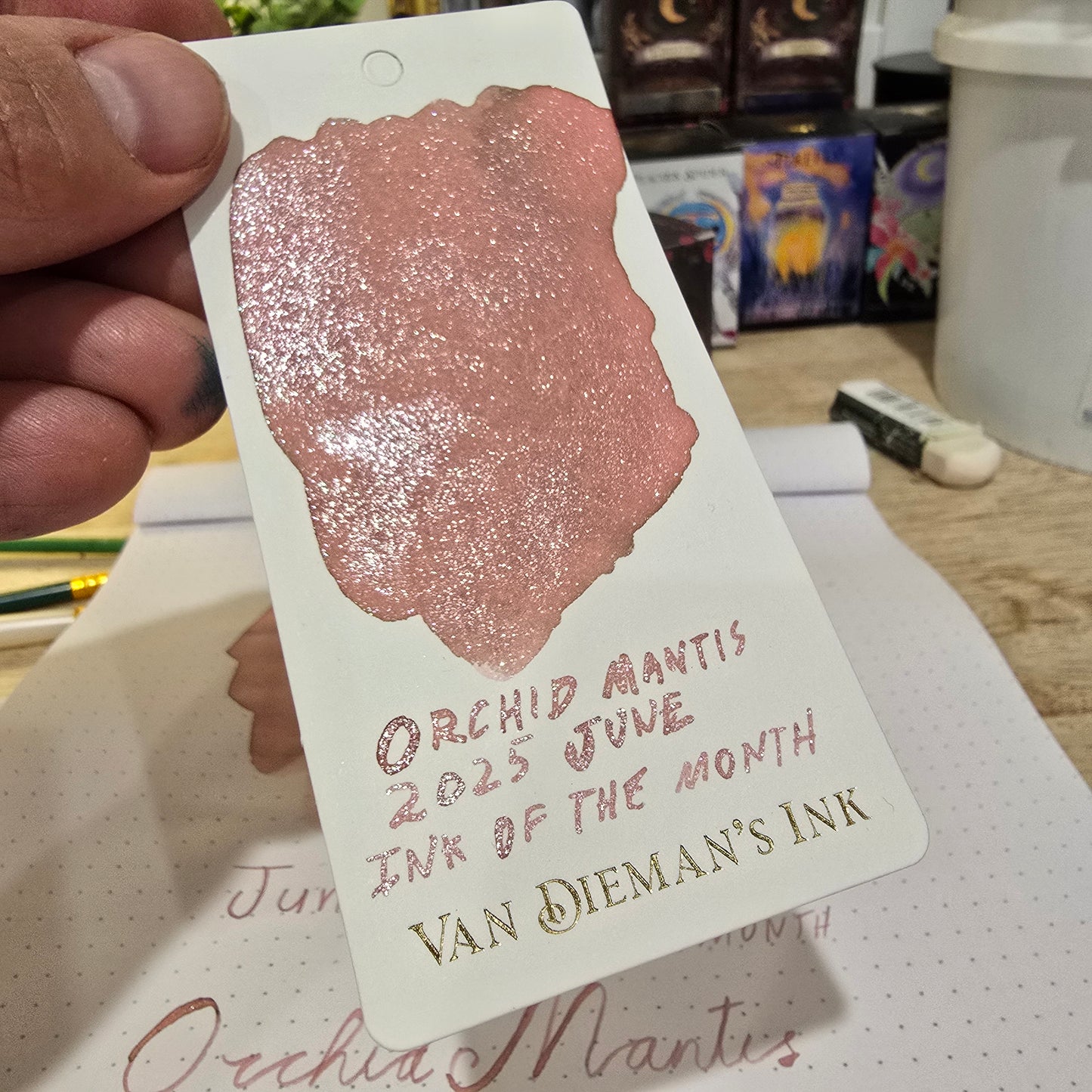 Van Dieman's 2025 June - Orchid Mantis - 100ml Shimmered Fountain Pen Ink