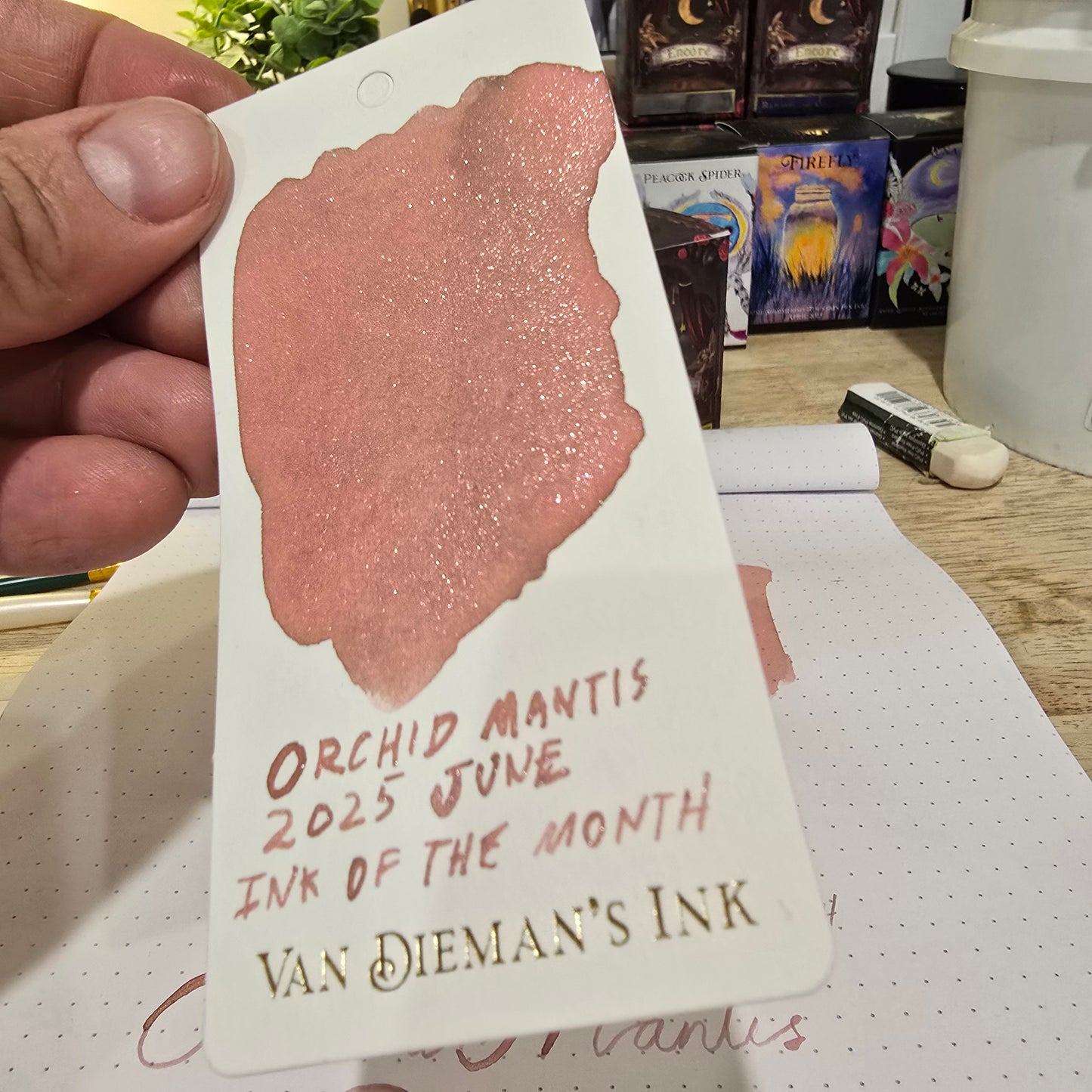 Van Dieman's 2025 June - Orchid Mantis - 100ml Shimmered Fountain Pen Ink