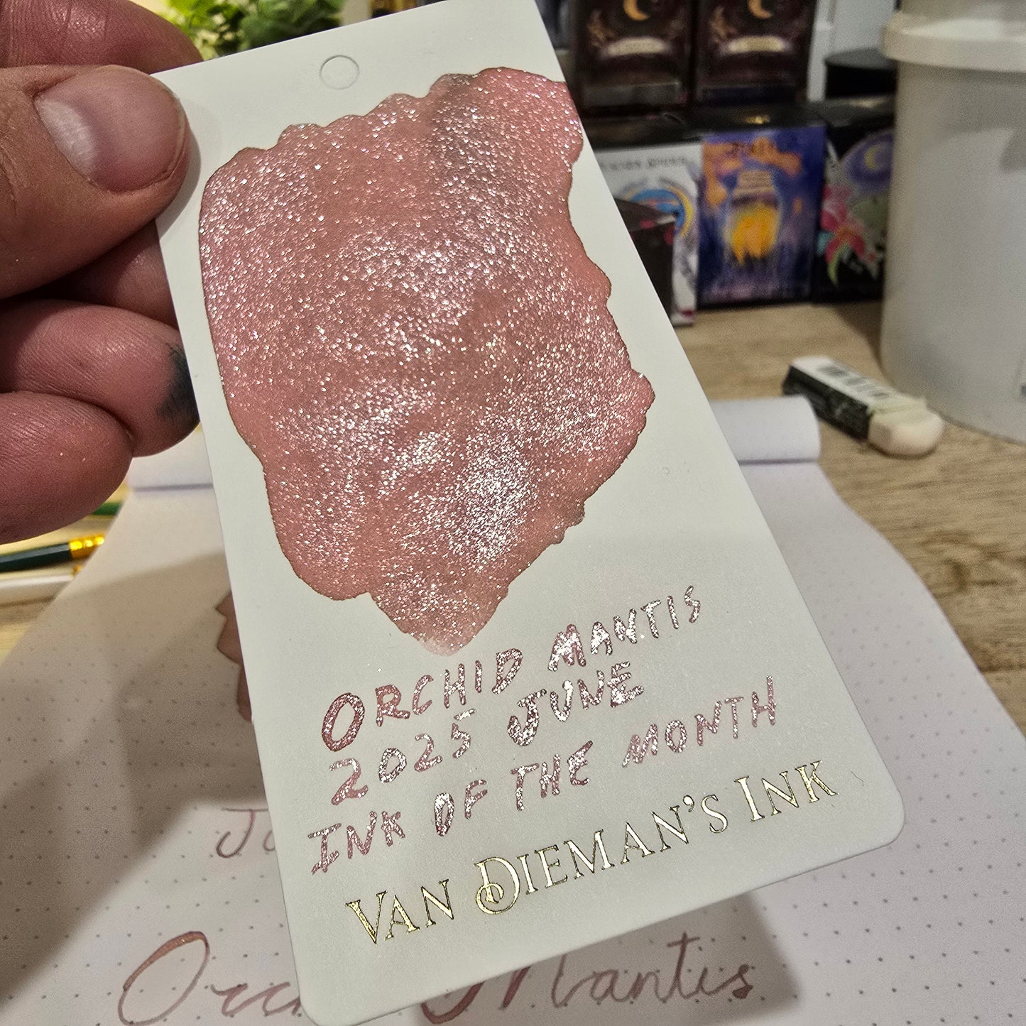 Van Dieman's 2025 June - Orchid Mantis - 100ml Shimmered Fountain Pen Ink