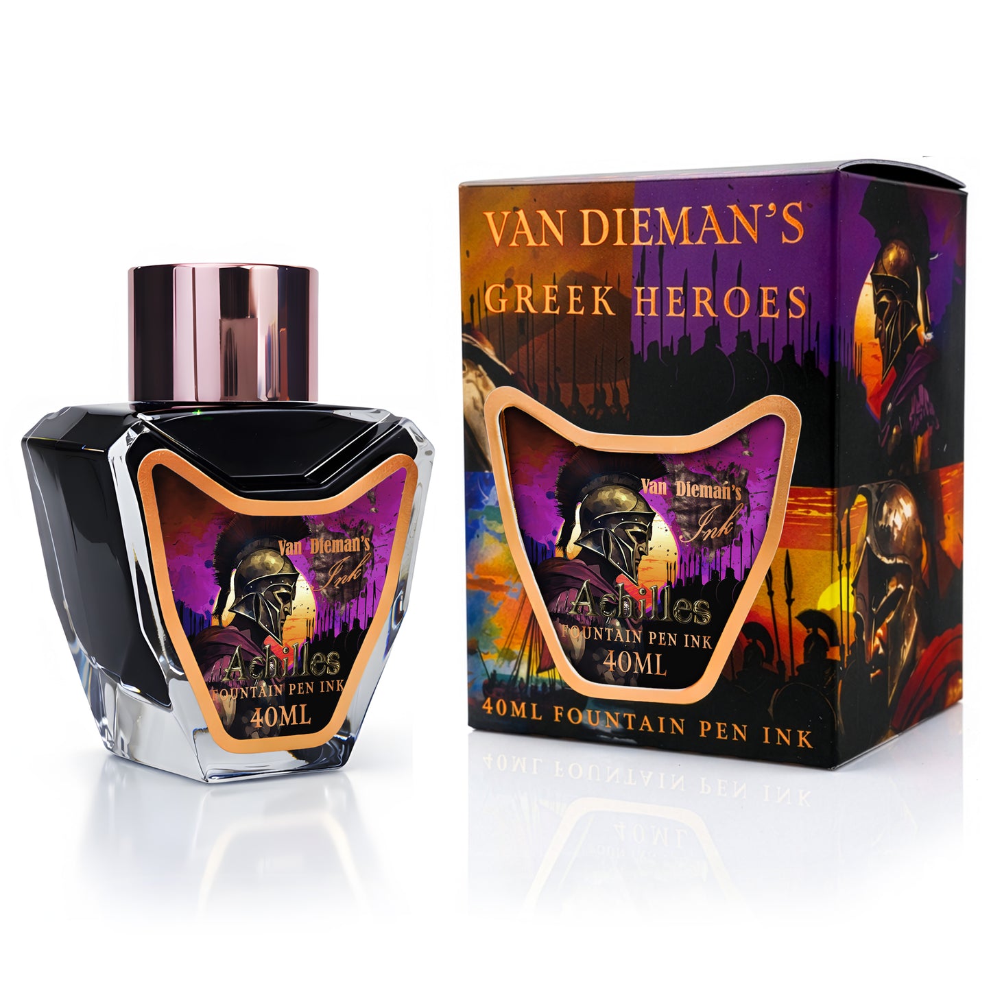 Van Dieman's Greek Heroes - Achilles 40ml Shimmering Fountain Pen Ink