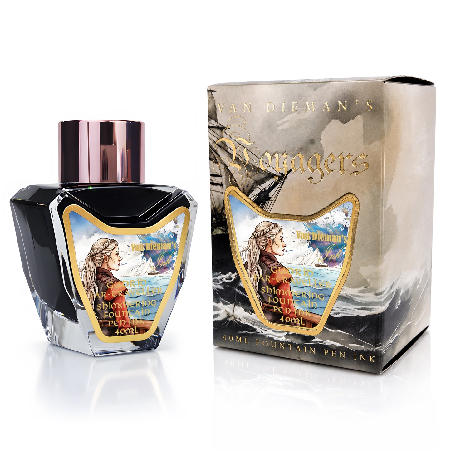 Van Dieman's Voyagers - Gudrid Far Traveler - 40ml Shimmering Fountain Pen Ink