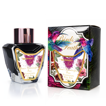 Van Dieman's Birds of a Feather - Anna's Hummingbird Face - 40ml Fountain Pen Ink