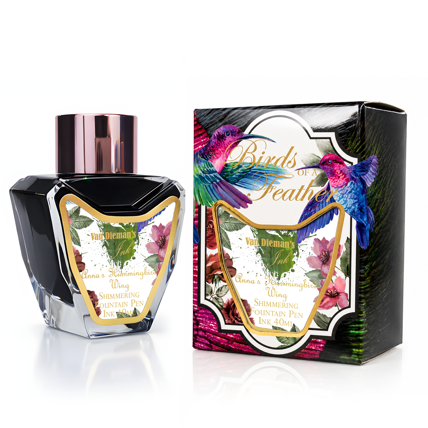 Van Dieman's Birds of a Feather - Anna's Hummingbird Wing - 40ml Shimmering Fountain Pen Ink