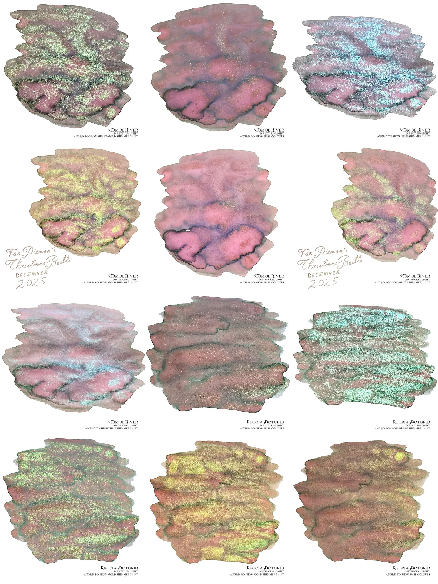 Van Dieman's 2025 December - Christmas Beetle - 100ml Shimmering Multichromatic Fountain Pen Ink