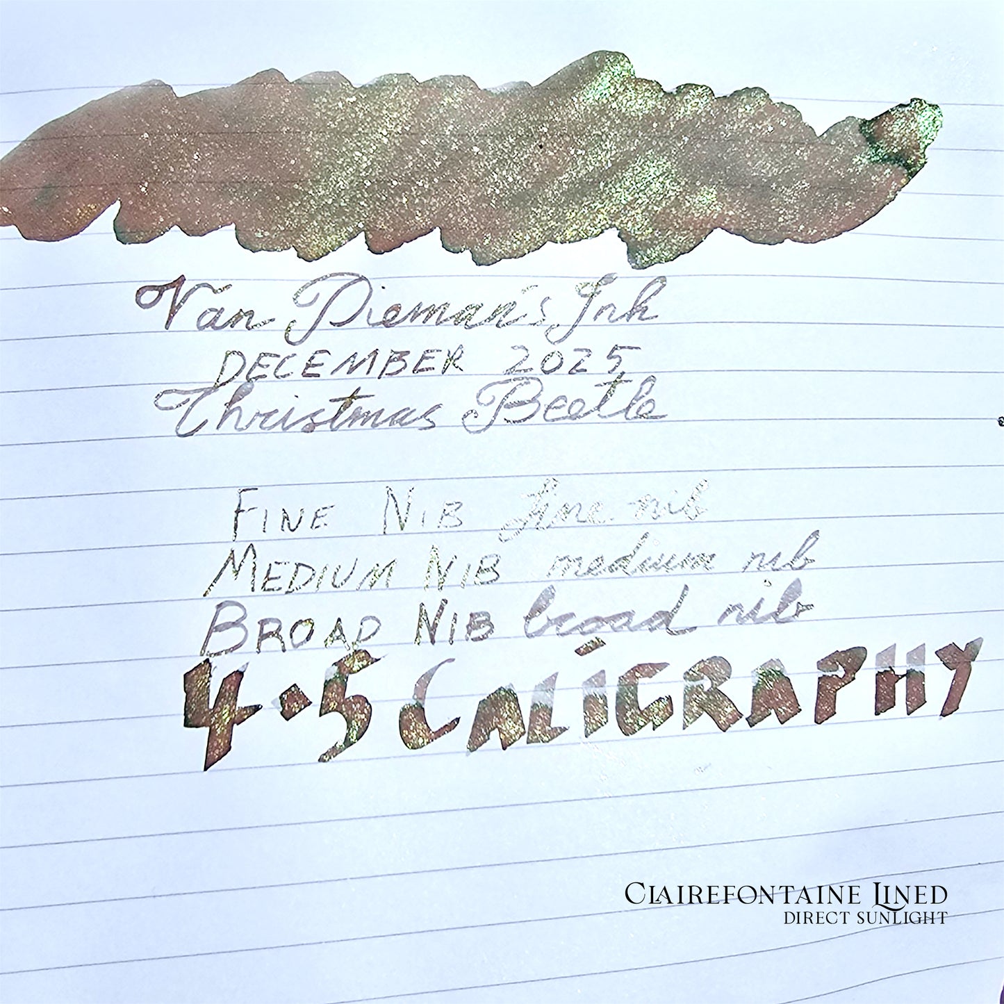 Van Dieman's 2025 December - Christmas Beetle - 100ml Shimmering Multichromatic Fountain Pen Ink