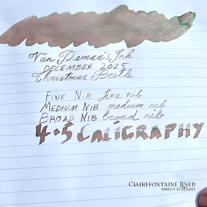 Van Dieman's 2025 December - Christmas Beetle - 100ml Shimmering Multichromatic Fountain Pen Ink