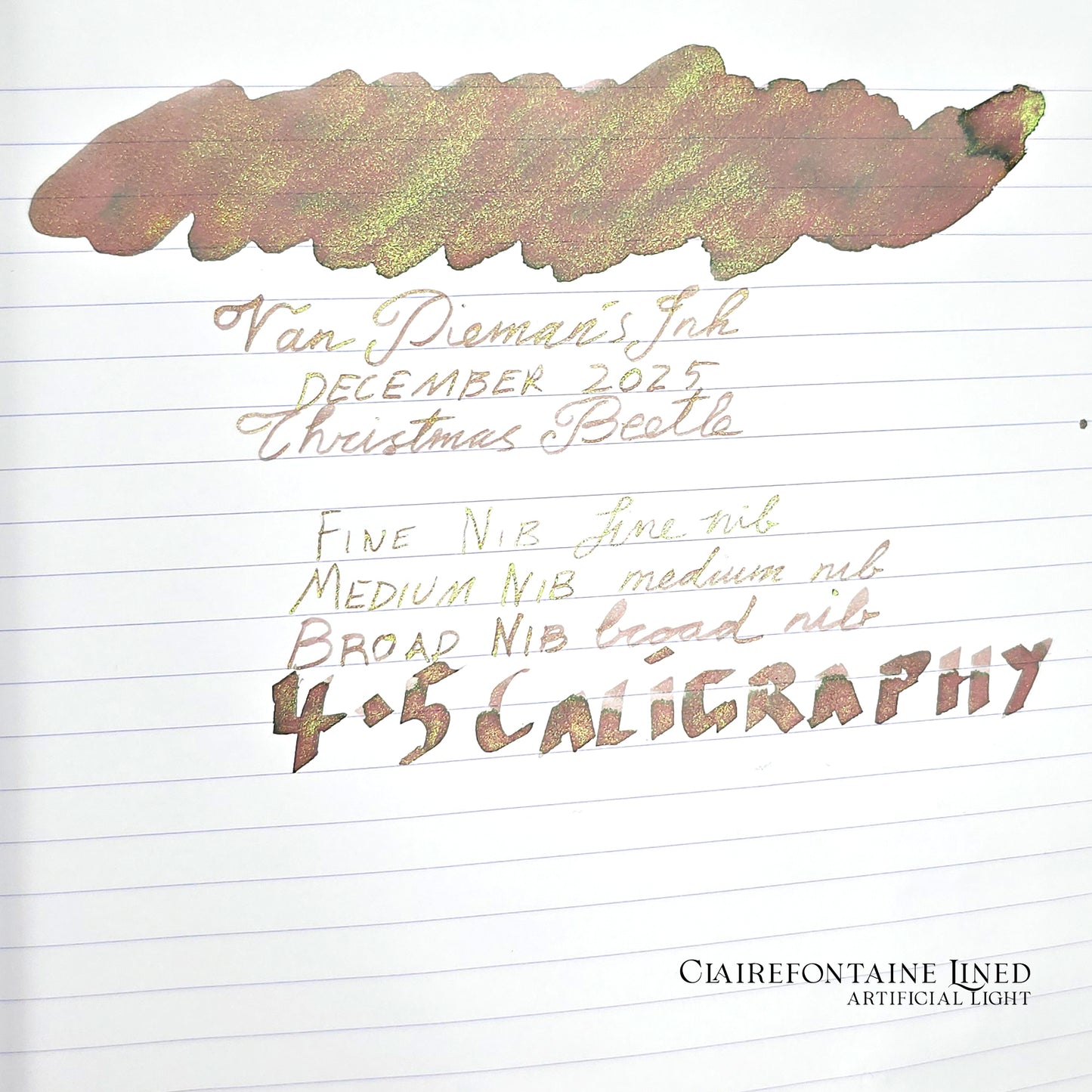 Van Dieman's 2025 December - Christmas Beetle - 100ml Shimmering Multichromatic Fountain Pen Ink