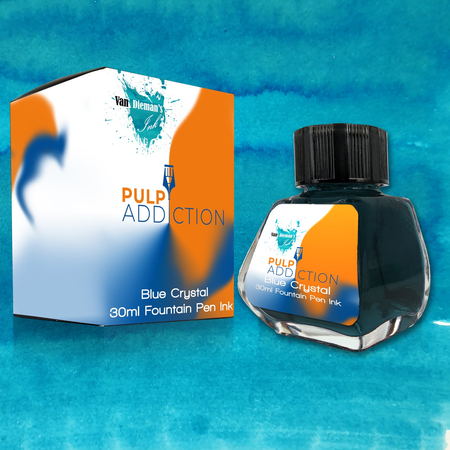 Van Dieman's Pulp Addiction - Blue Crystal Fountain Pen Ink