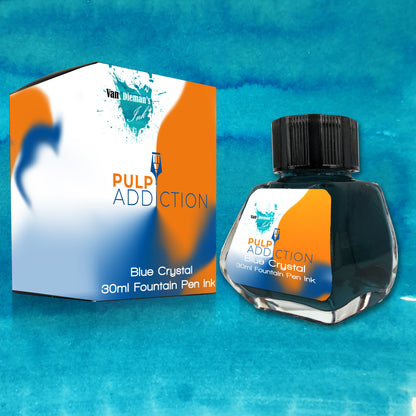 Van Dieman's Pulp Addiction - Blue Crystal Fountain Pen Ink