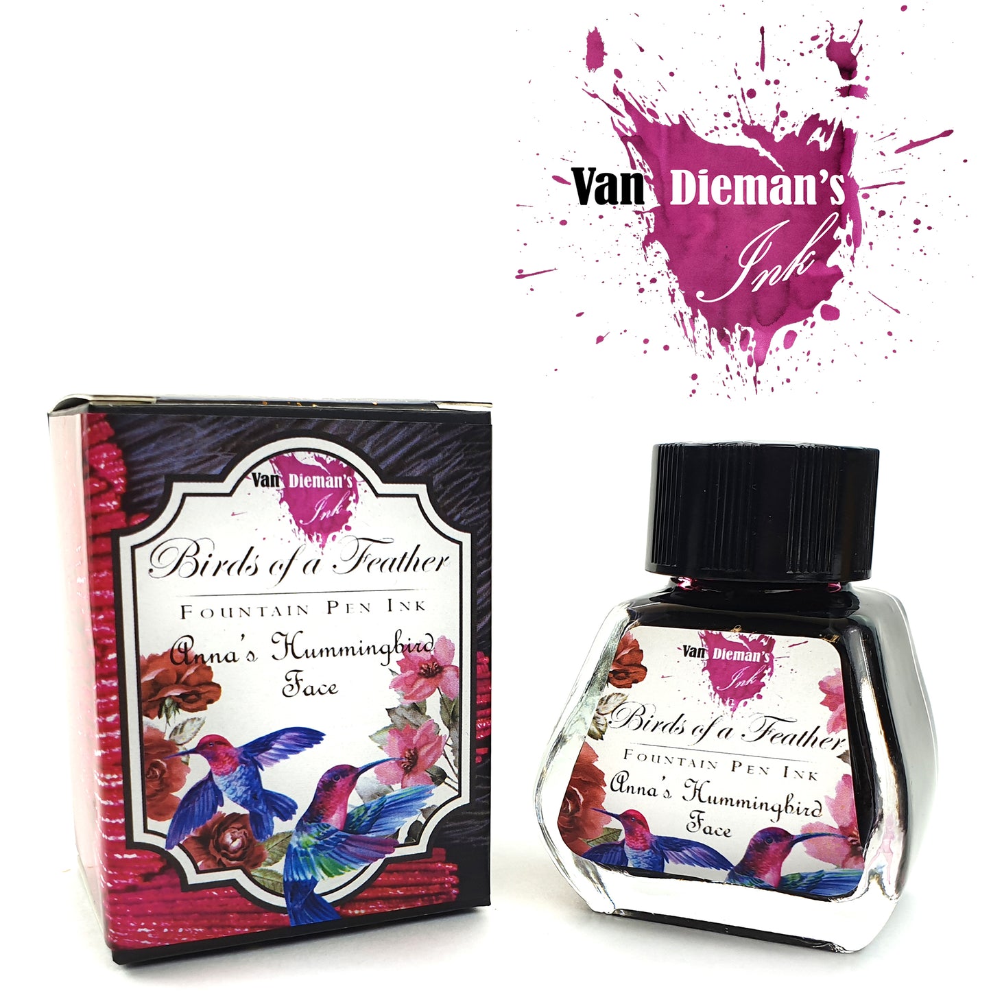 Van Dieman's Birds of a Feather - Anna's Hummingbird Face - Fountain Pen Ink