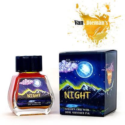 Van Dieman's Night - Golden Orb Web - Shimmering Fountain Pen Ink