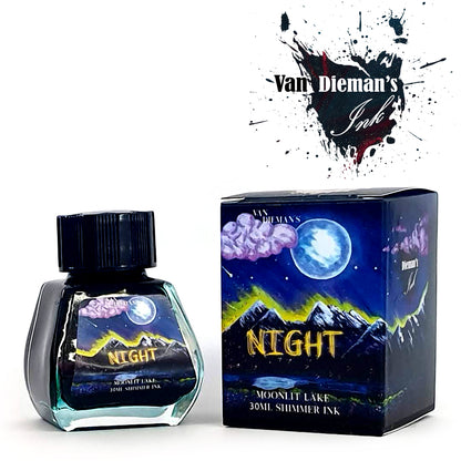 Van Dieman's Night - Moonlit Lake - Shimmering Fountain Pen Ink